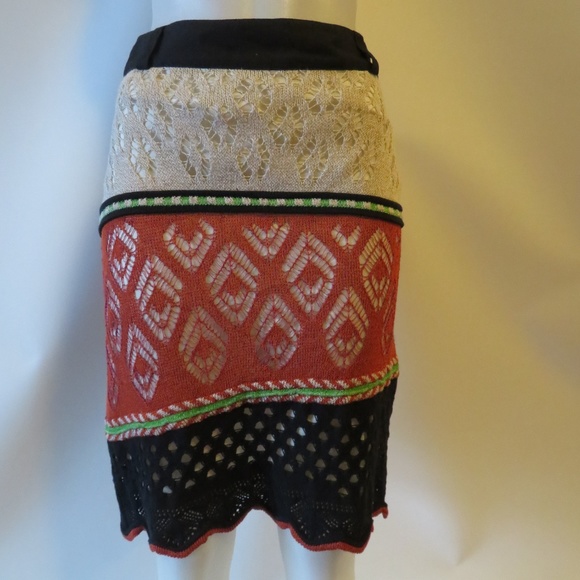 Etro Dresses & Skirts - ETRO HIGH WAIST TAN BLACK KNIT SKIRT SIZE 40/US 6